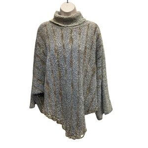 Ann Maurice wool poncho sweater turtle neck women’s large